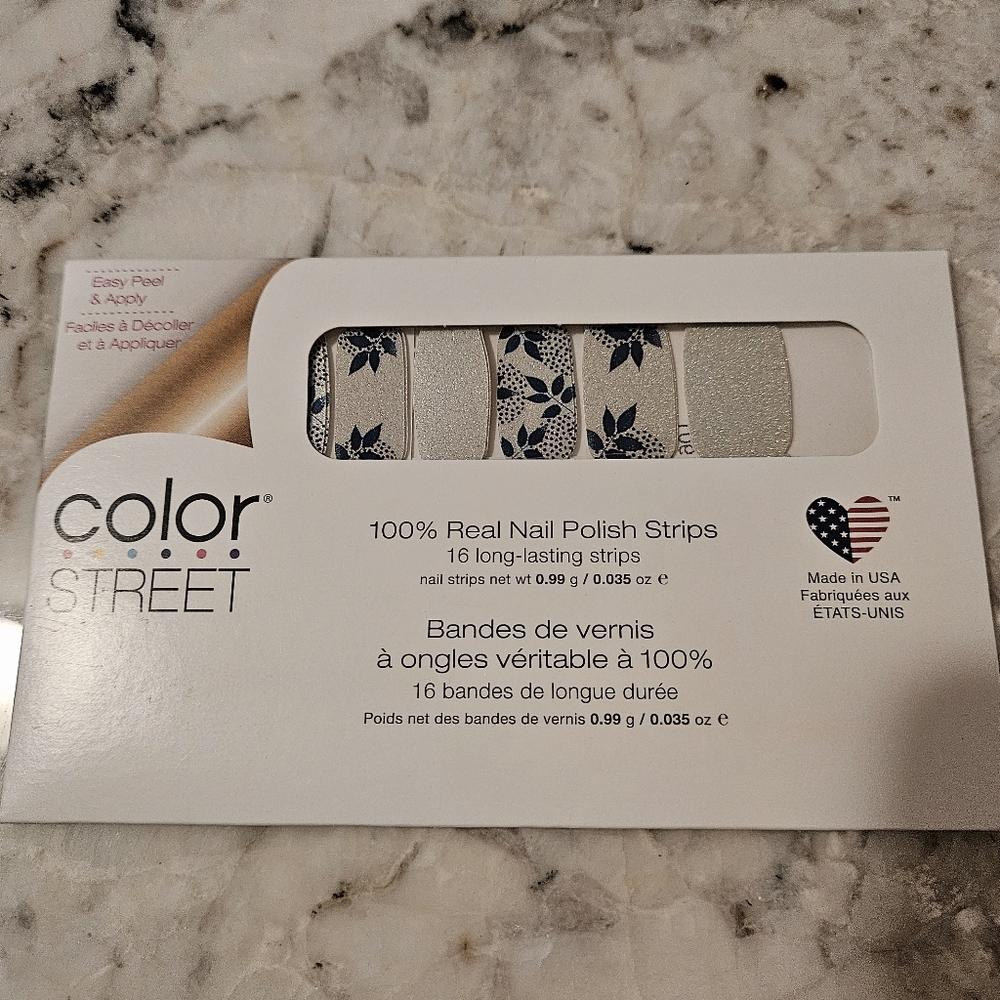 Color Street Teal and Silver Nail Strips-Retired Leaf It To Me